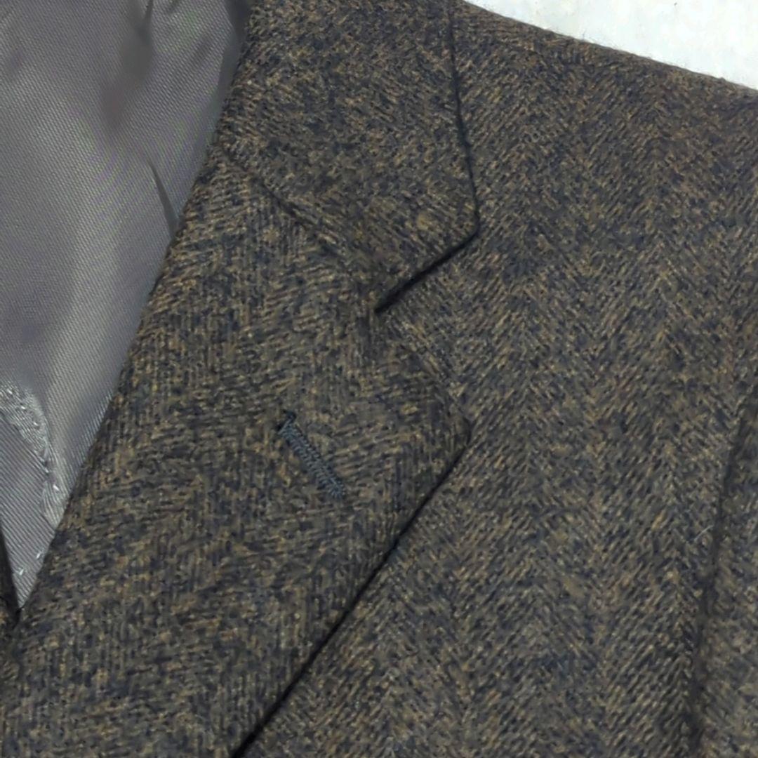 ロロピアーナ ブラウン ヘリンボーン柄 M ロングチェスターコート