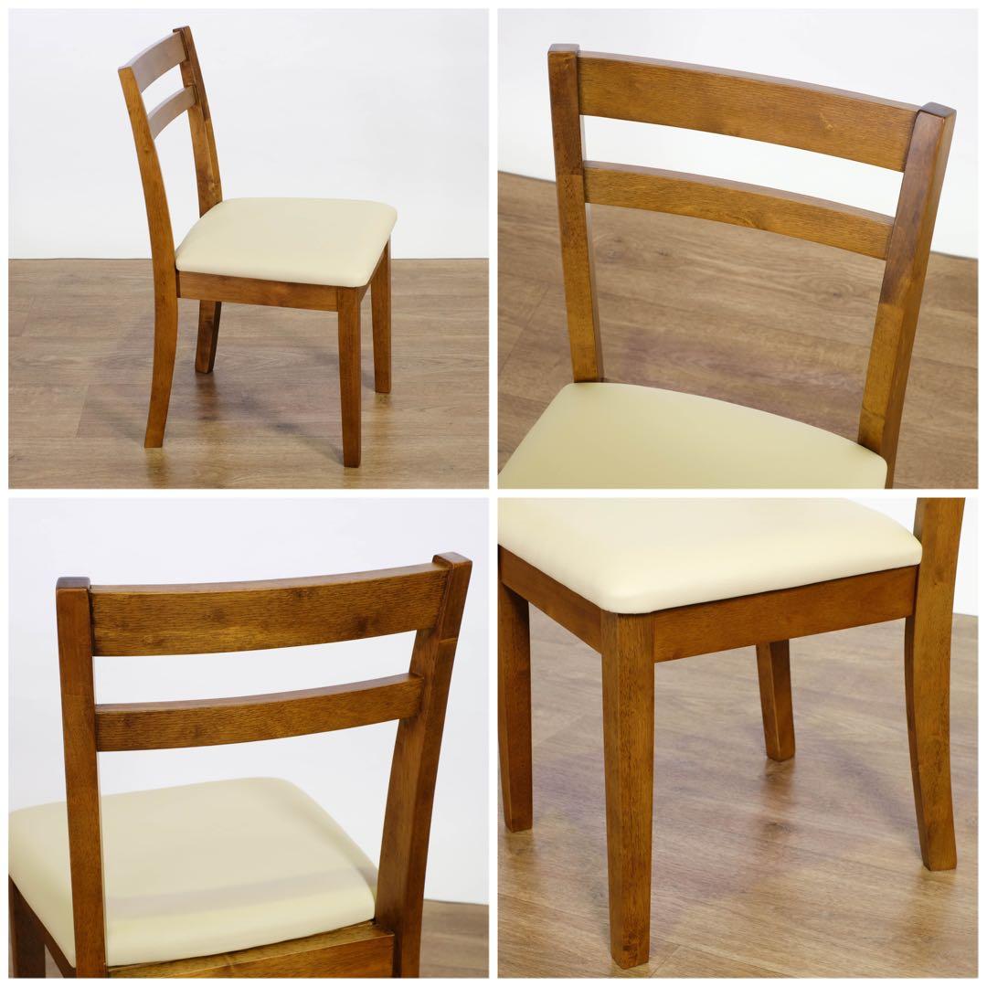 E 新品 伸縮式 ダイニング 3点 テーブル チェア ブラウン ダイニングセット