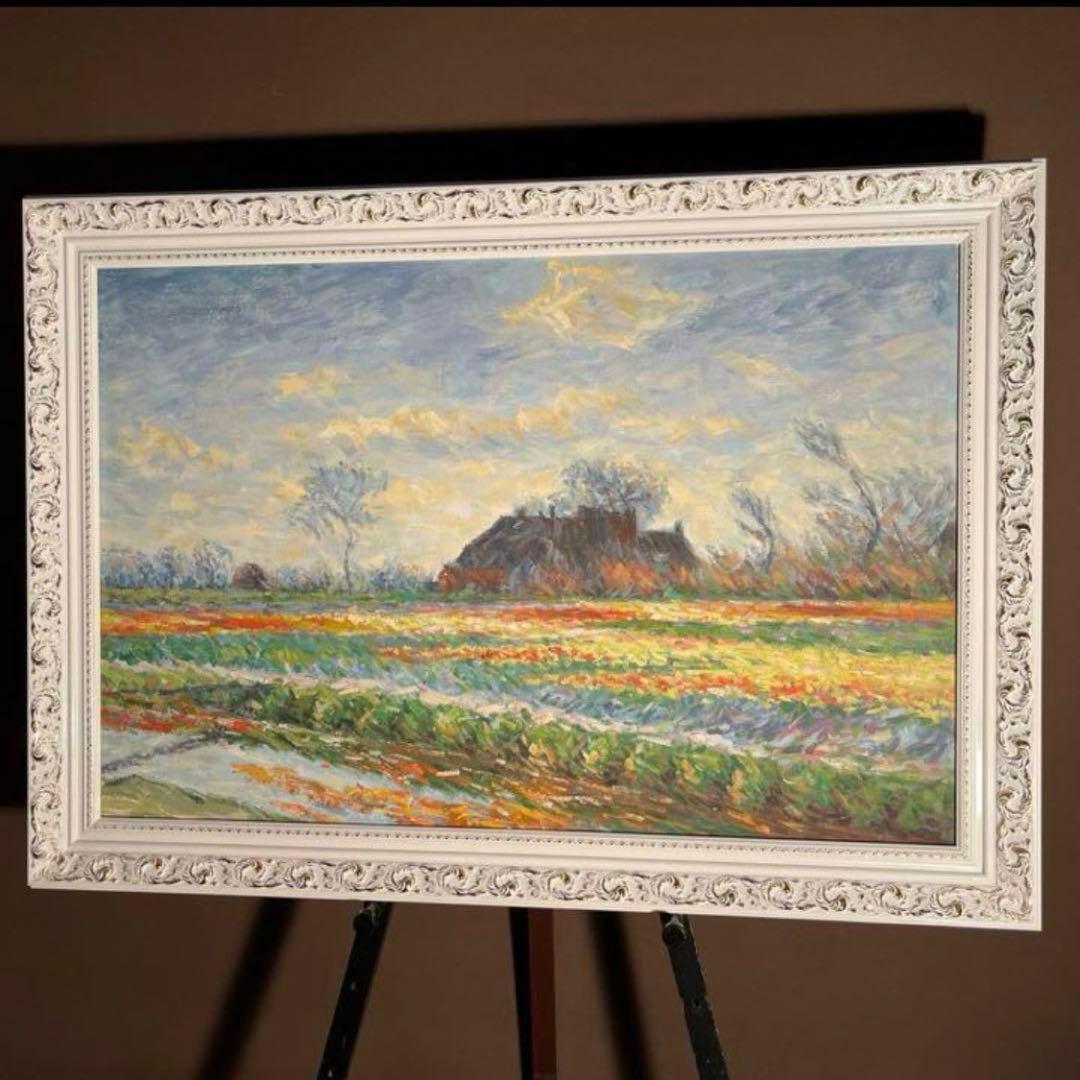 ☆特大秀作☆ 手書き油絵 クロード・モネ サッセンハイムの