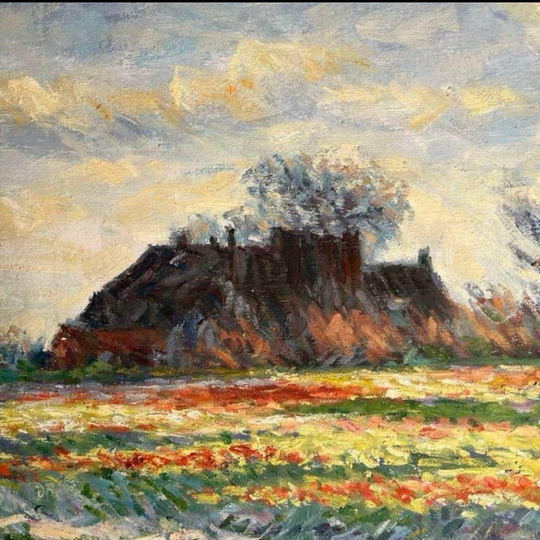 ☆特大秀作☆ 手書き油絵 クロード・モネ サッセンハイムの