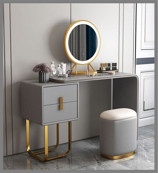 イタリア式高級ドレッサー 4点セット　グレー