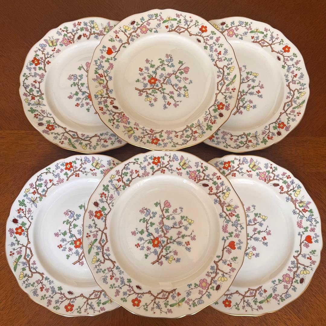 【希少品】スポード ★Shanghai★シノワズリ　デザート皿　6枚