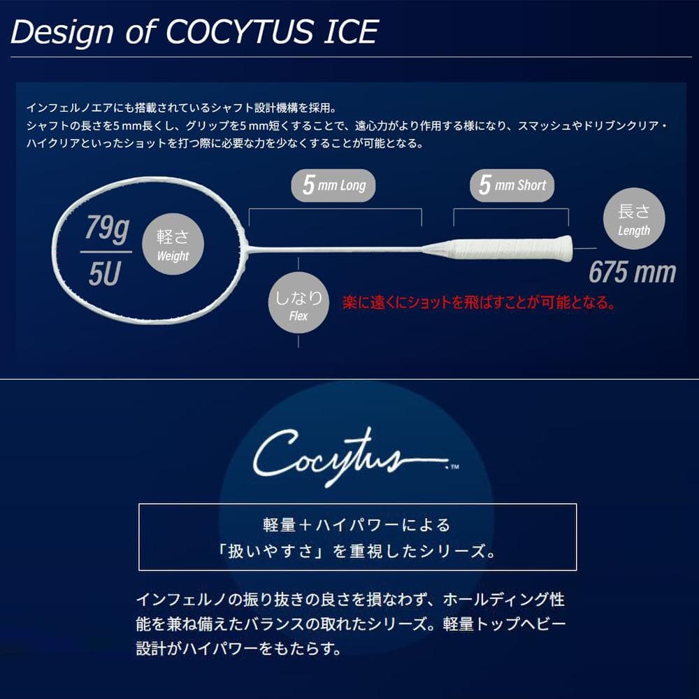 GOSEN バドミントンラケット インフェルノ コキュートスアイス BRCYIC