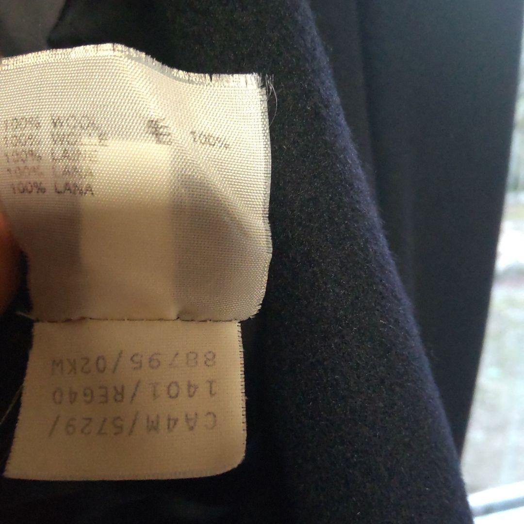 Aquascutum 黒 ダブルブレスト チェスターコート ウール100%