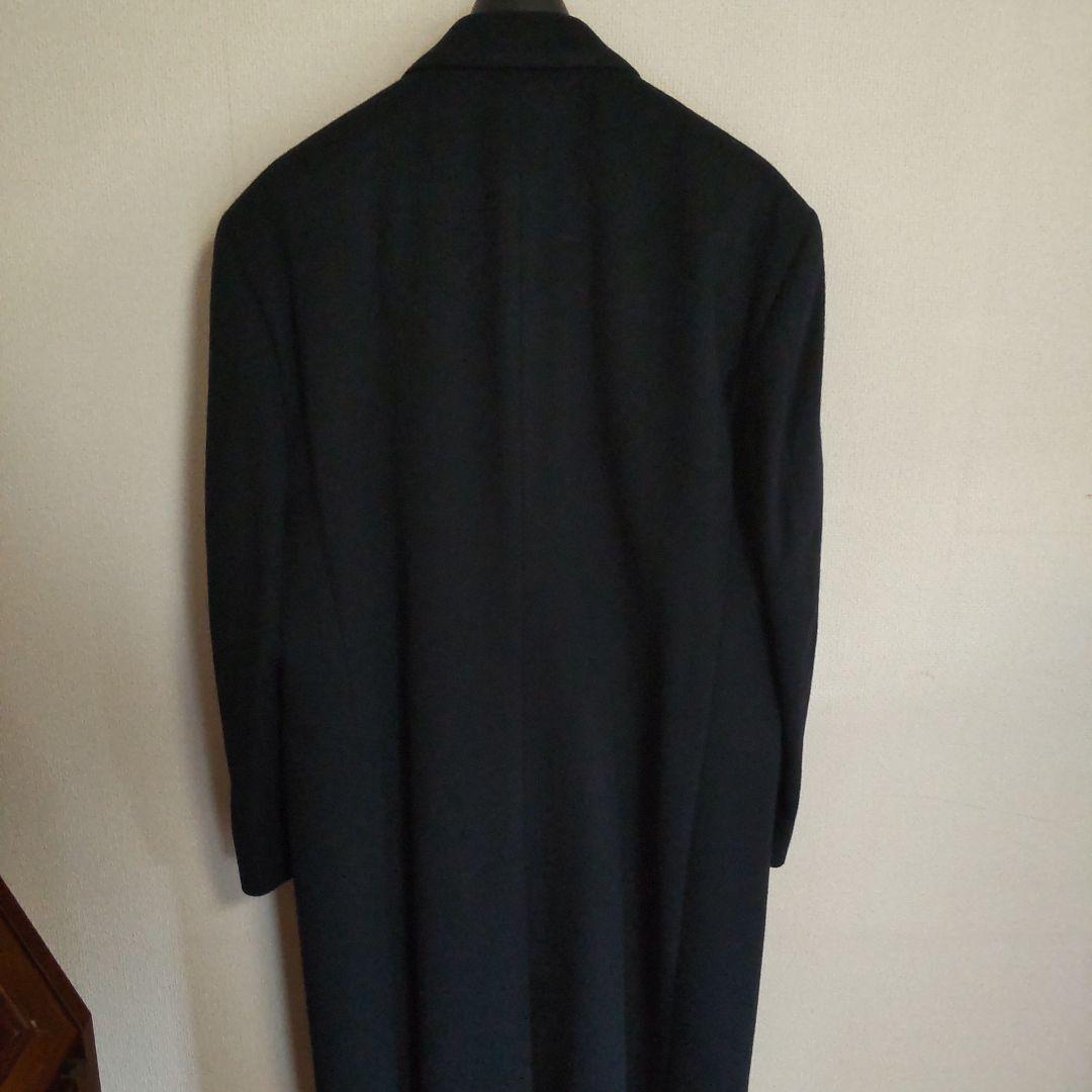 Aquascutum 黒 ダブルブレスト チェスターコート ウール100%