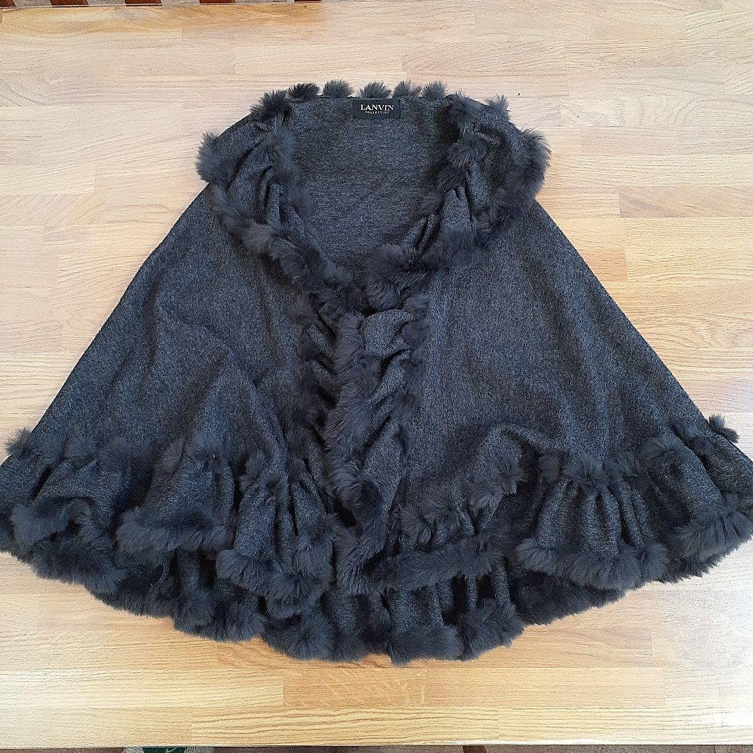 LANVIN collection ポンチョ グレー｜ランバンコレクション ケープ