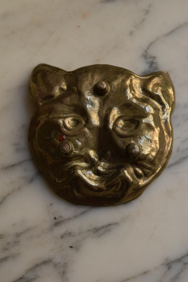 美品　猫トレイ　小皿 フランスアンティーク アスティエ　ネコブロンズ