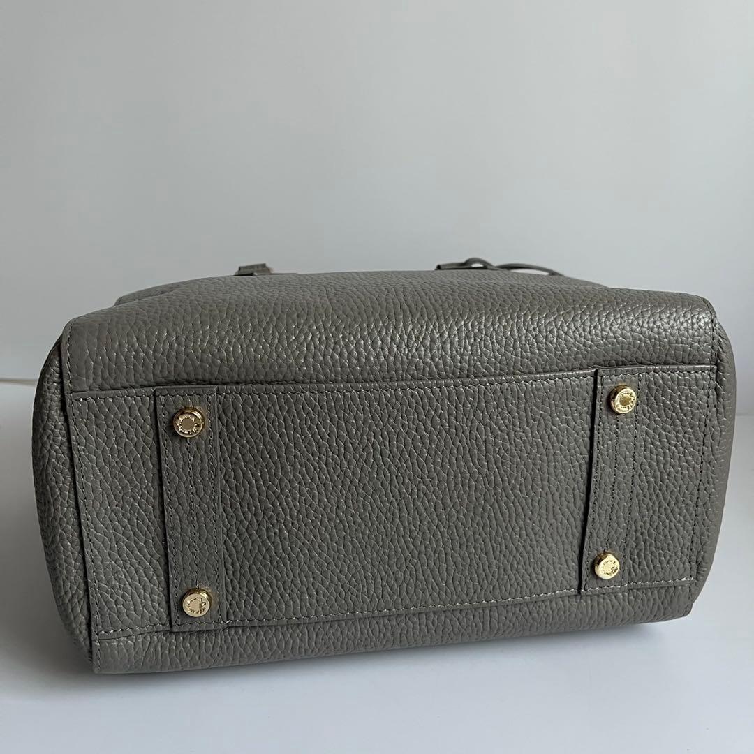 ✨未使用保管品✨　ADMJ 　ハンドバッグ　レザー　グレー　エンブレム