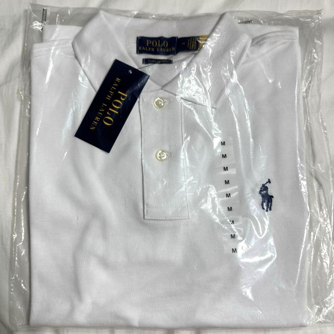 ポロ ラルフローレン ポロシャツ 新品 タグ付きクラシックフィット 白 M