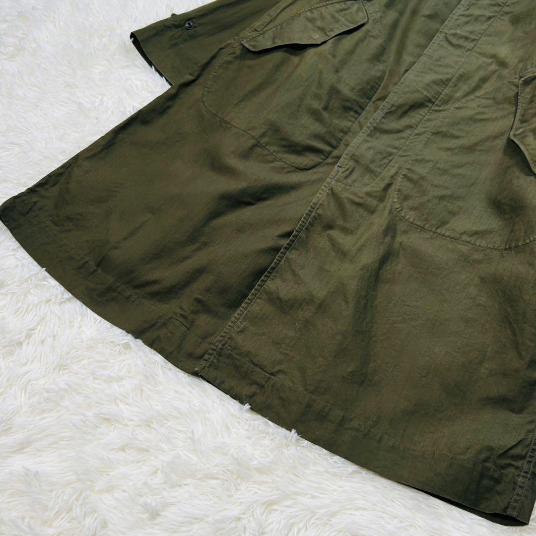 45R ミリタリーコート モッズコート フード 現行タグ 比翼 刺繍 カーキ 1