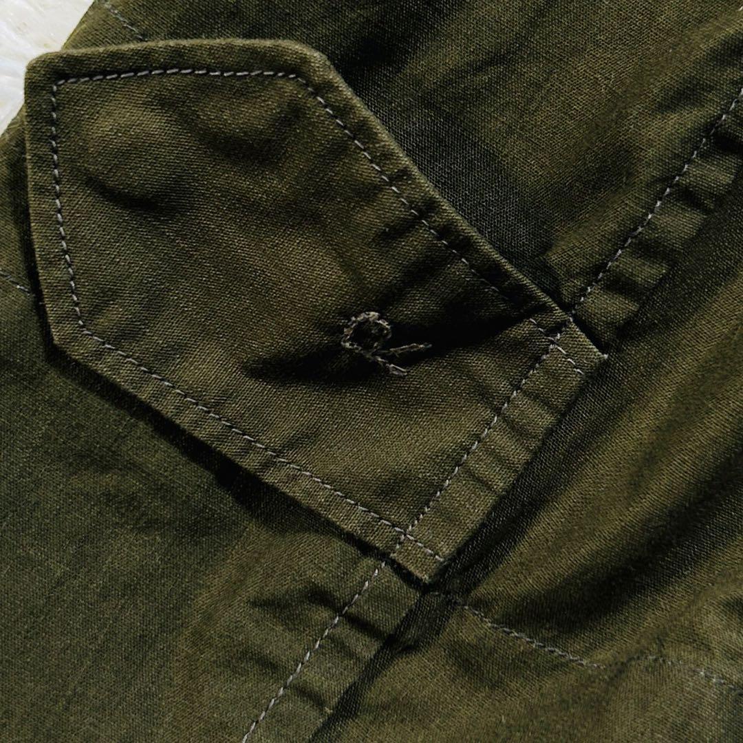 45R ミリタリーコート モッズコート フード 現行タグ 比翼 刺繍 カーキ 1