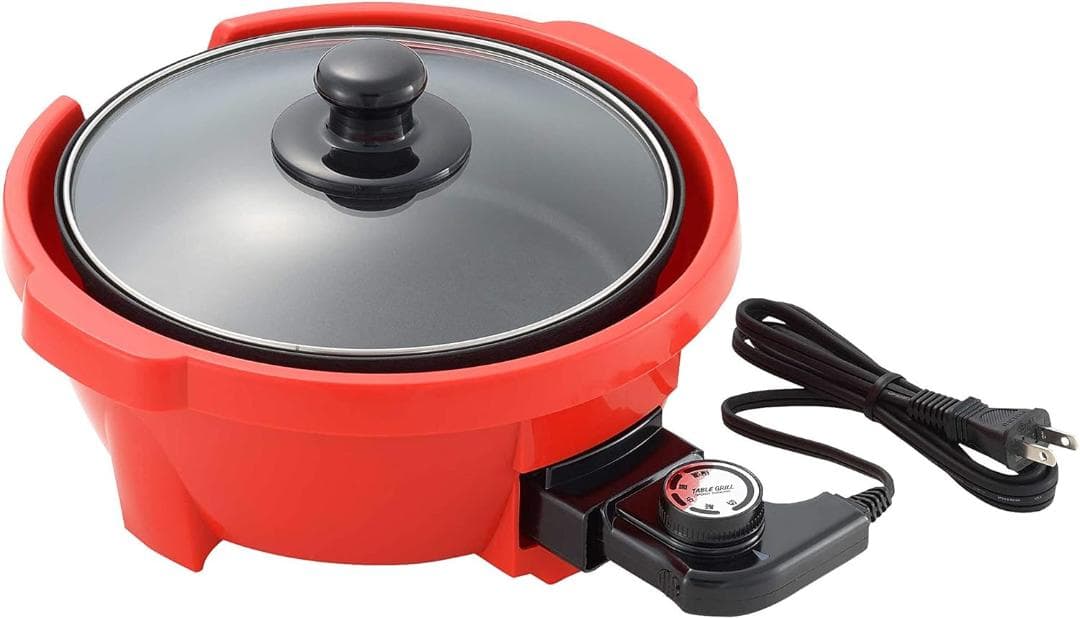 電気グリルパン21cm レッド RR53 | グリル鍋 1～3人用