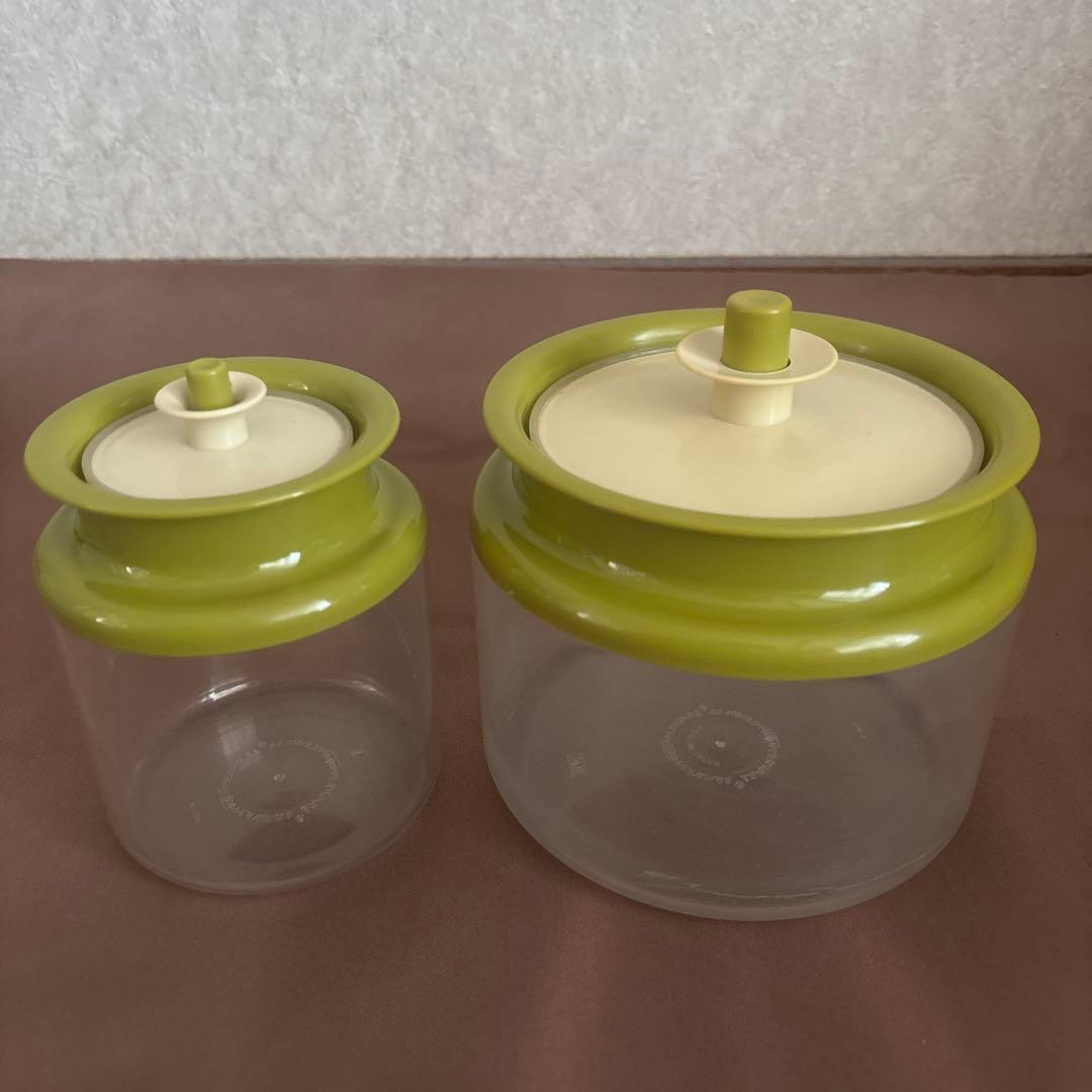 昭和レトロ タッパーウェア デコレータージャー大小2個セット - メルカリ
