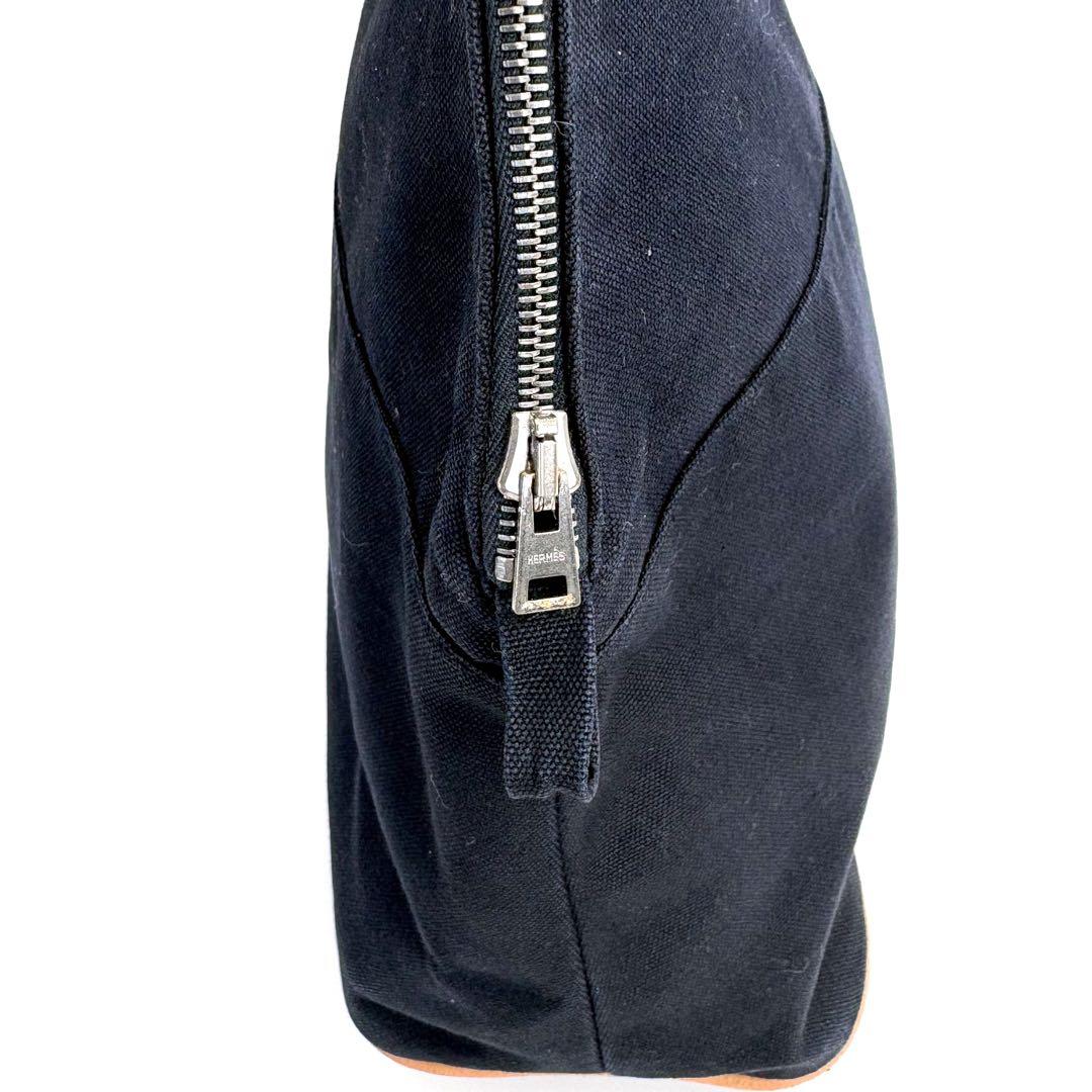 ✨希少✨HERMES エルメス 　ボリードポーチGM　ネイビーコットンキャンバス