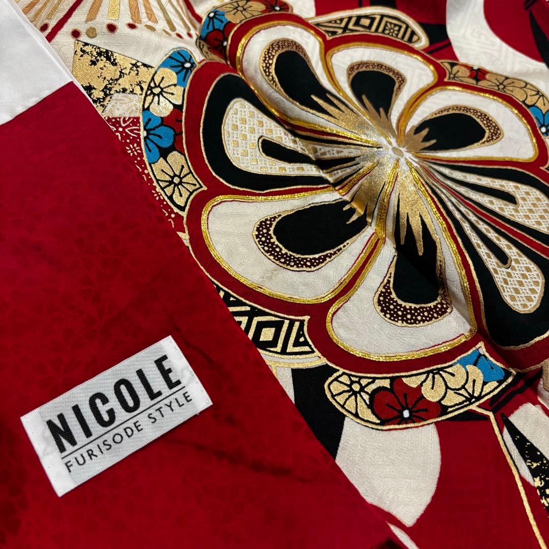 美品　藤田ニコル　美品　金彩　金駒刺繍　逸品　振袖　フルセット 振り袖