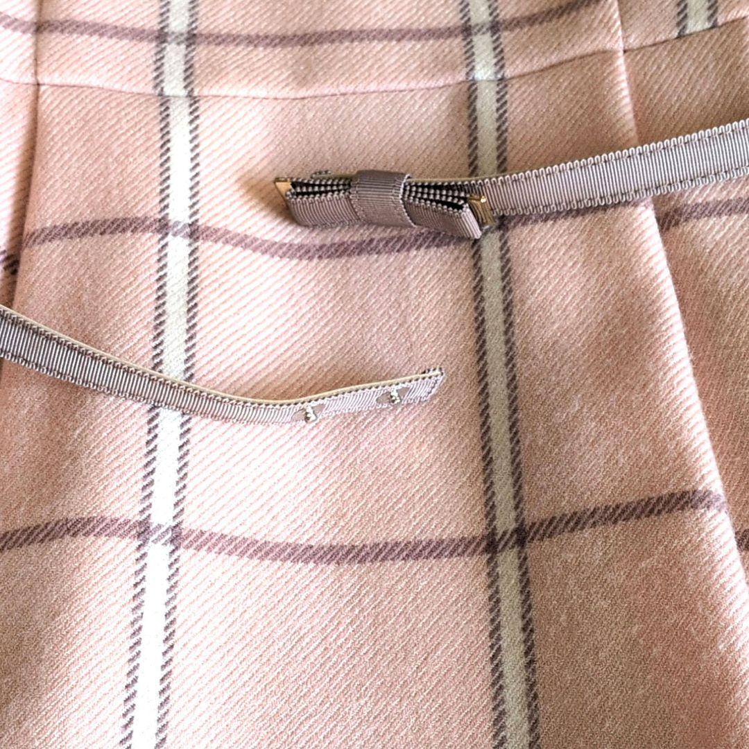 ✨可愛い✨ブルーレーベルクレストブリッジベルト付きウールワンピース38