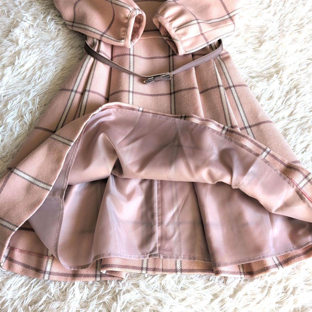 ✨可愛い✨ブルーレーベルクレストブリッジベルト付きウールワンピース38