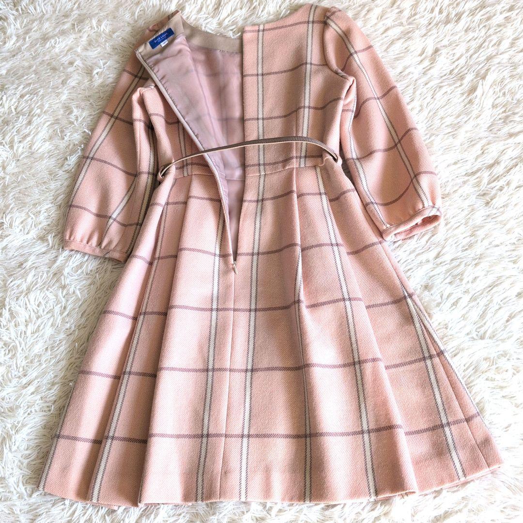 ✨可愛い✨ブルーレーベルクレストブリッジベルト付きウールワンピース38