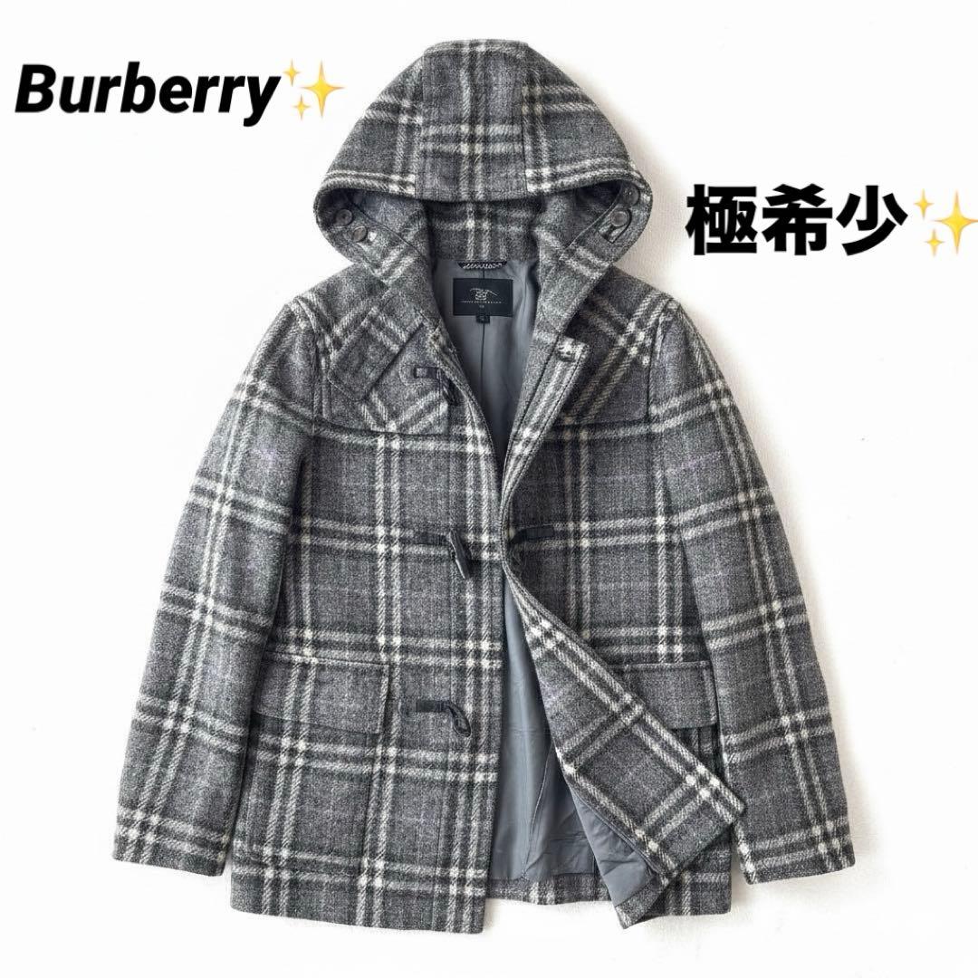 美品 Burberry バーバリー ダッフルコート ツイード ノバチェック