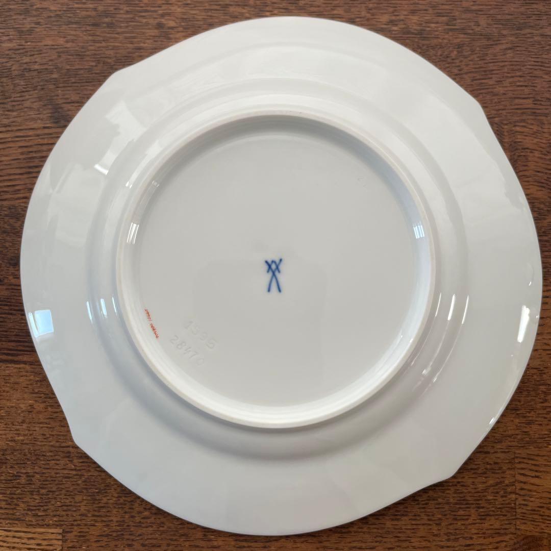 マイセン フローラ ヴェレンシュピールプレート19cm 2客ケーキ皿