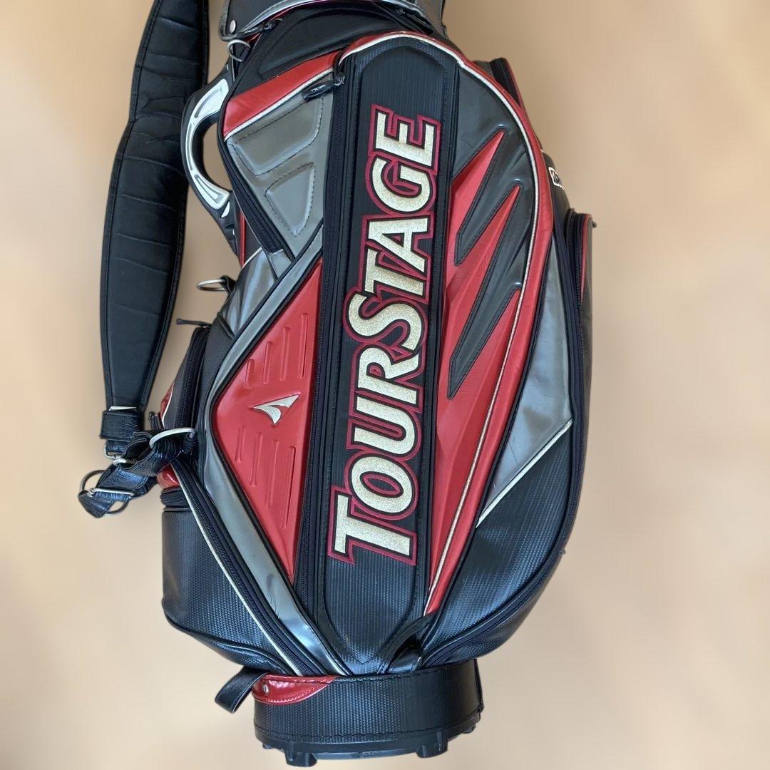 【希少】TOURSTAGE プロ仕様レプリカ　ゴルフバッグ 赤黒