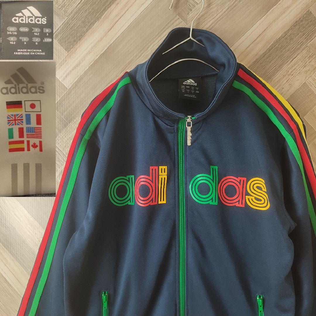 90s oldアディダス adidas ラスタカラー トラックジャケットジャージ