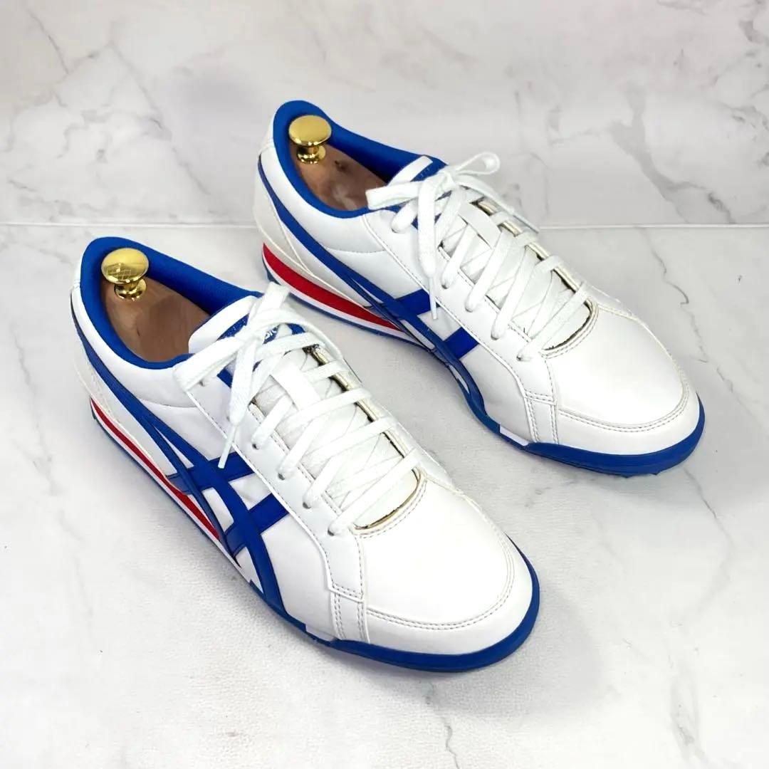 asics ゲルプレショットクラシック3 ゴルフシューズ 25㎝ 白/青/赤