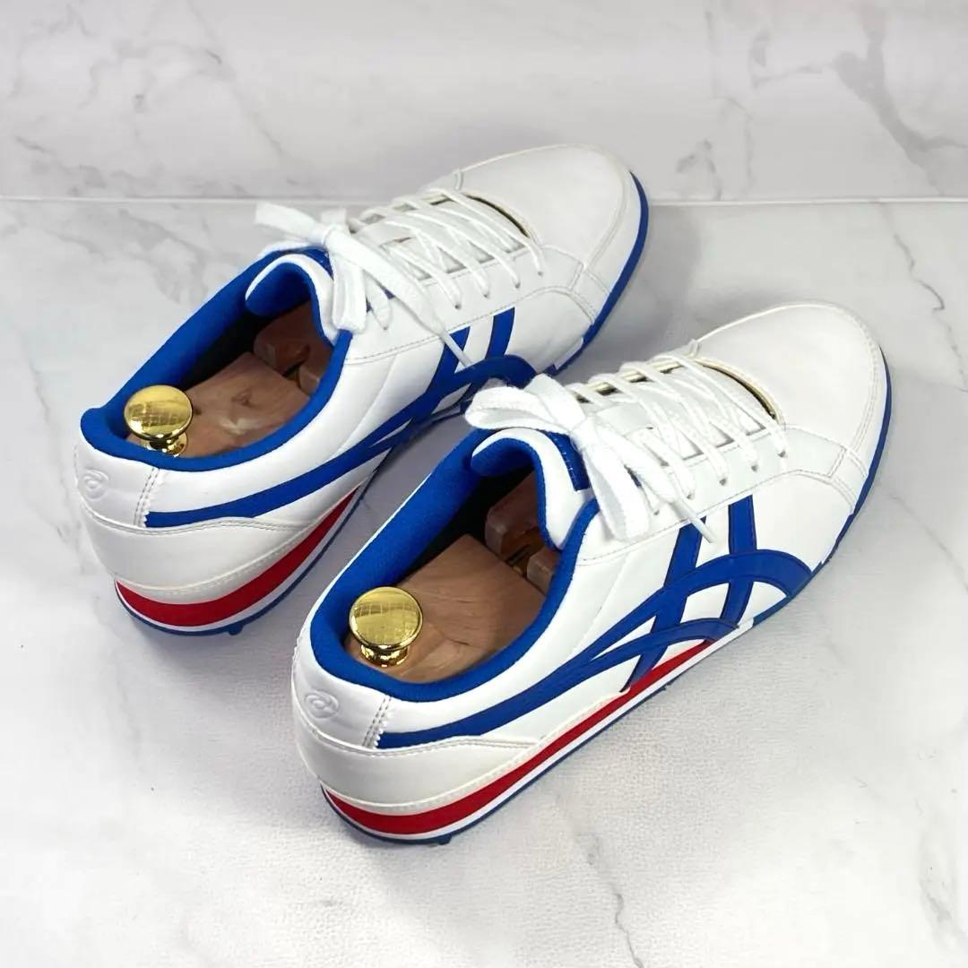 asics ゲルプレショットクラシック3 ゴルフシューズ 25㎝ 白/青/赤