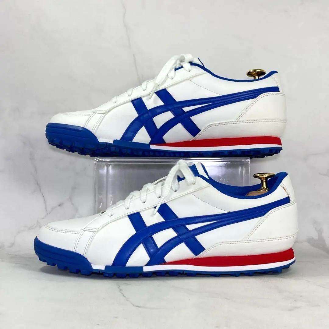 asics ゲルプレショットクラシック3 ゴルフシューズ 25㎝ 白/青/赤