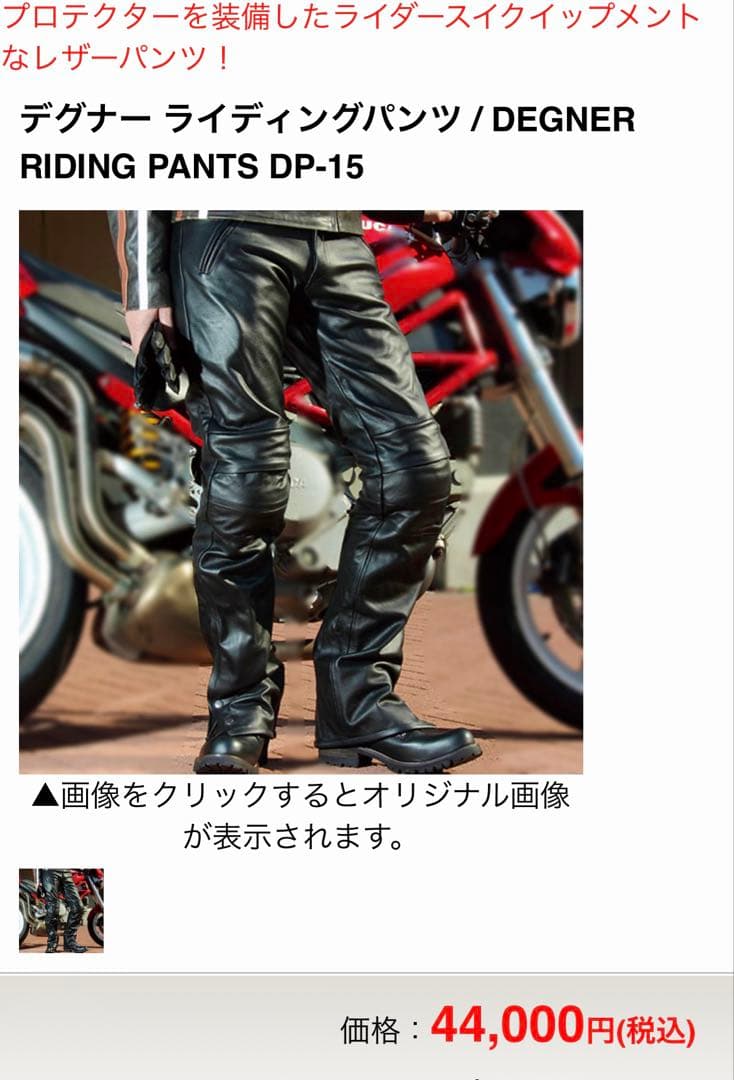 DEGNER ライディングレザーパンツ デグナー DP-15 牛革 革パンツ