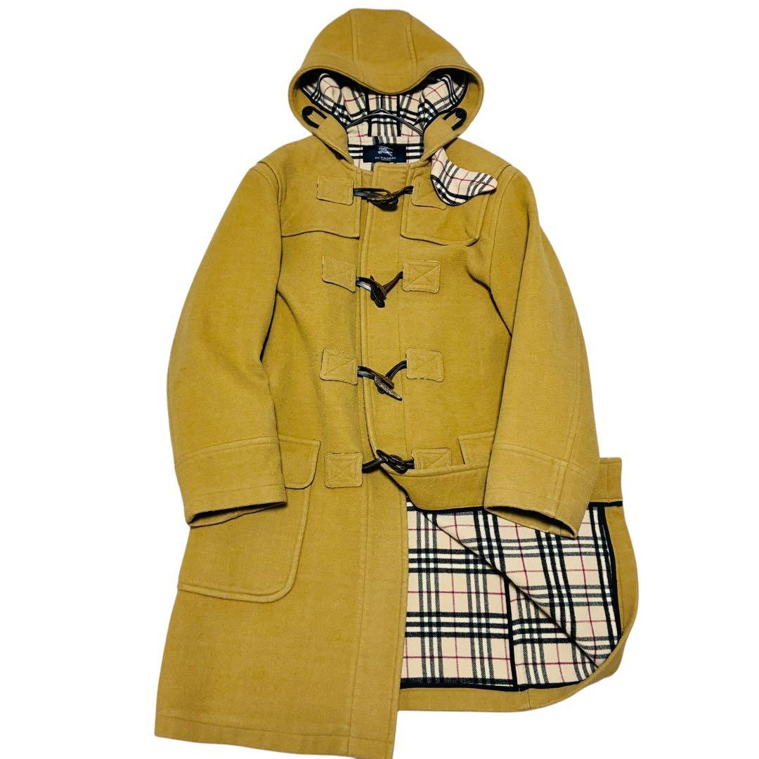 バーバリーロンドン 160 ダッフルコート キャメル ノバチェック