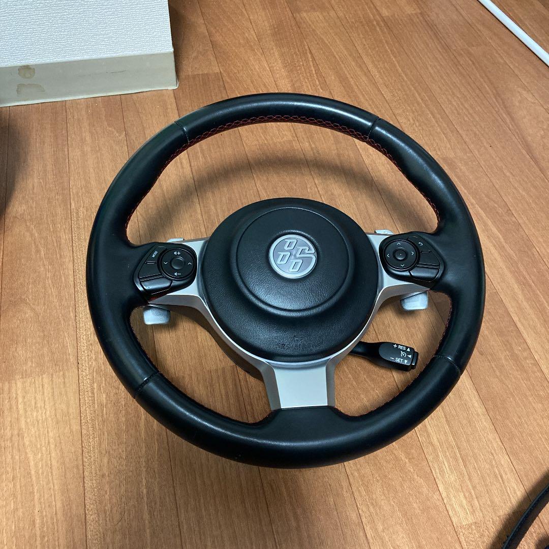 ZN6 86後期 純正ハンドル レッドステッチ＆パドルシフト - メルカリ