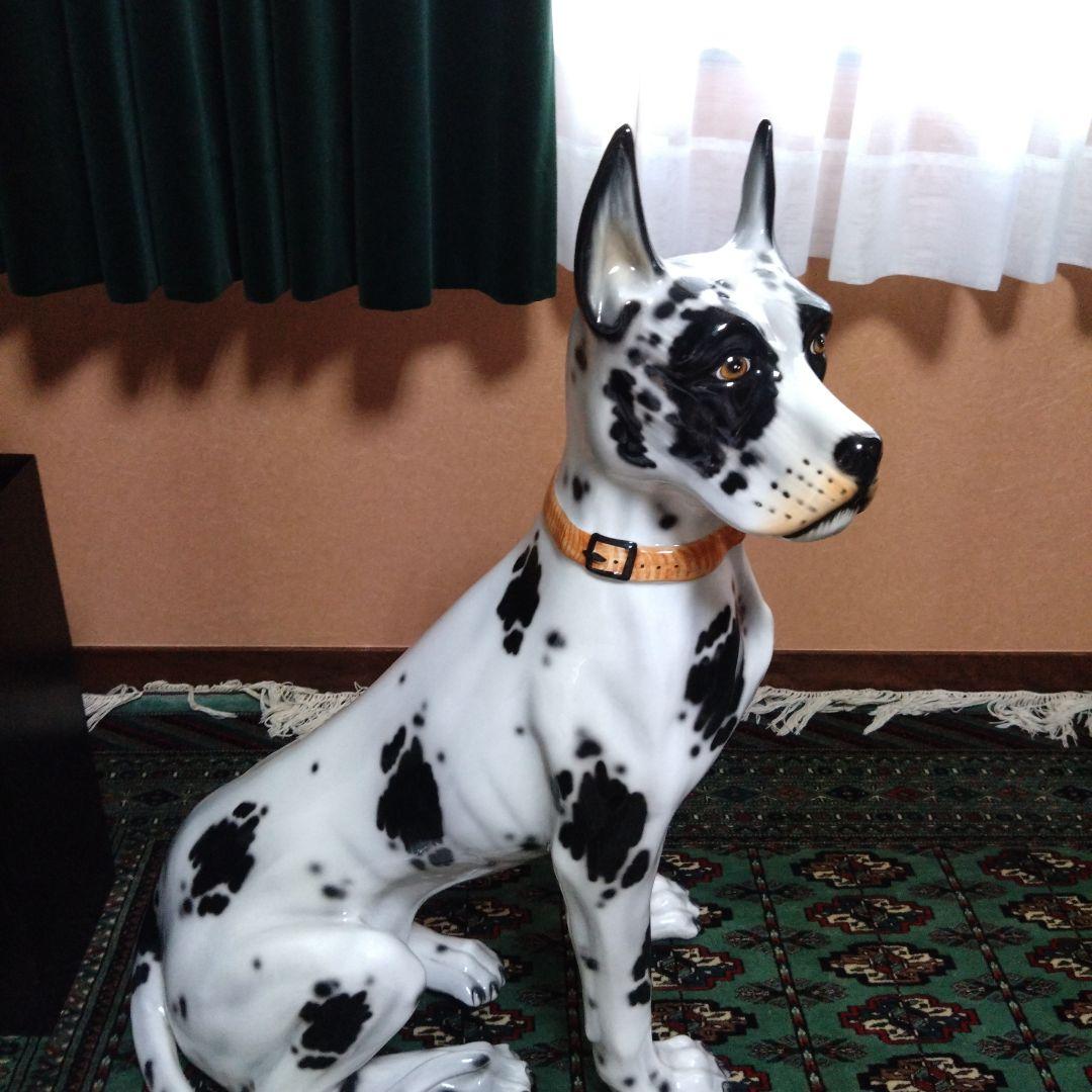 イタリア製】DeMain（ドマン）大 犬 置物 セラミック インテリア