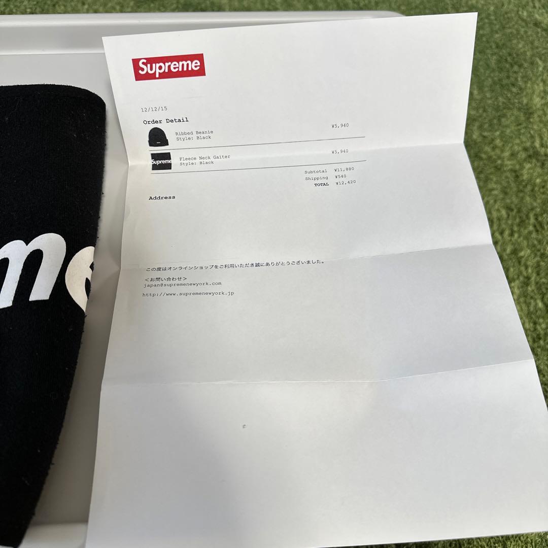 美品 Supreme 15AW Fleece Neck Gaiter 黒