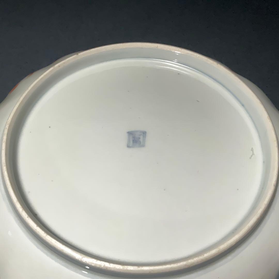 伊万里金襴手花に鳥籠図七寸皿∅21㎝ 骨董 古