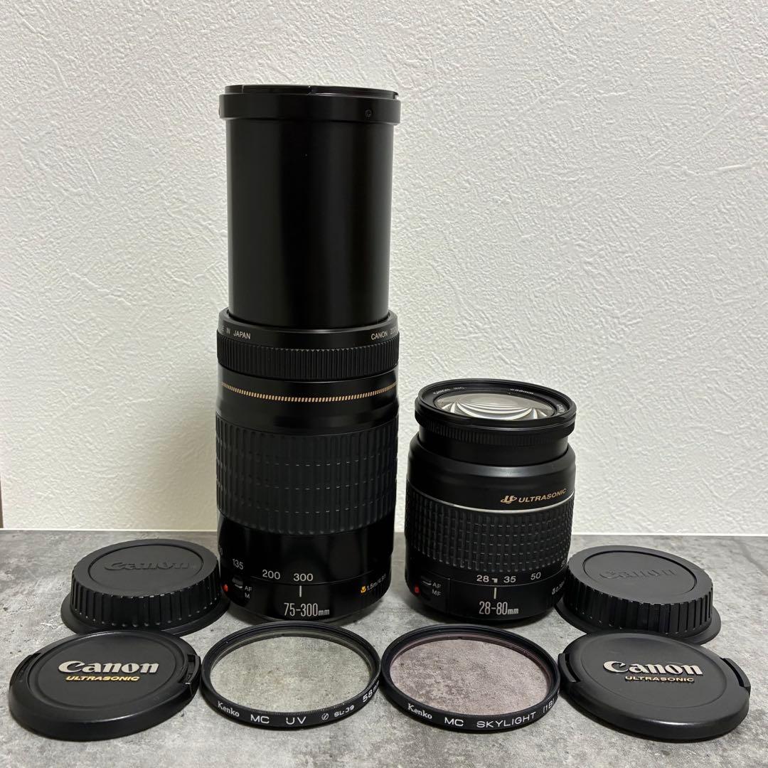 ⭐️美品⭐️キャノン Canon EF75-300, 28-80mm ダブルレンズ
