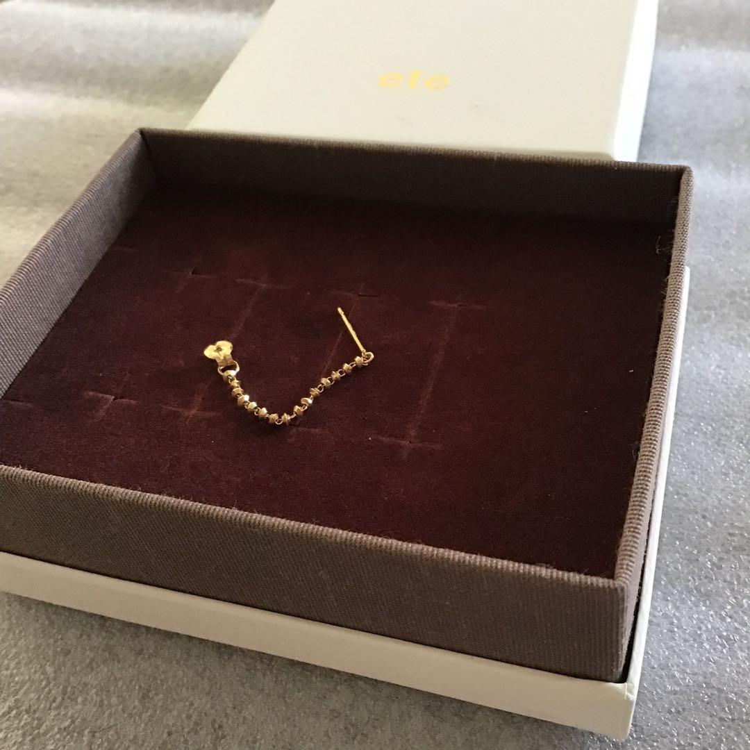 ete エテ グレイン フープ ピアス k18 片耳
