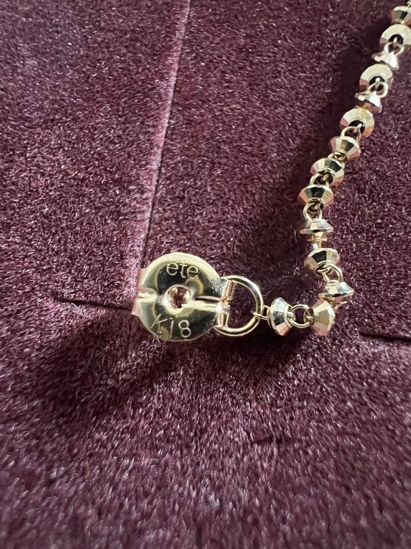 ete エテ グレイン フープ ピアス k18 片耳