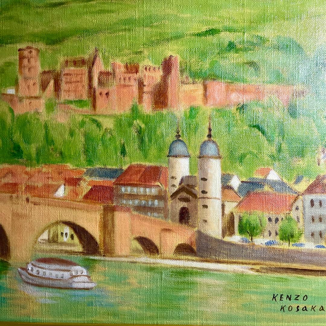 ◇油彩画 【小坂健三】『古城（ハイデンベルグ）』 F4号 元太平洋美術