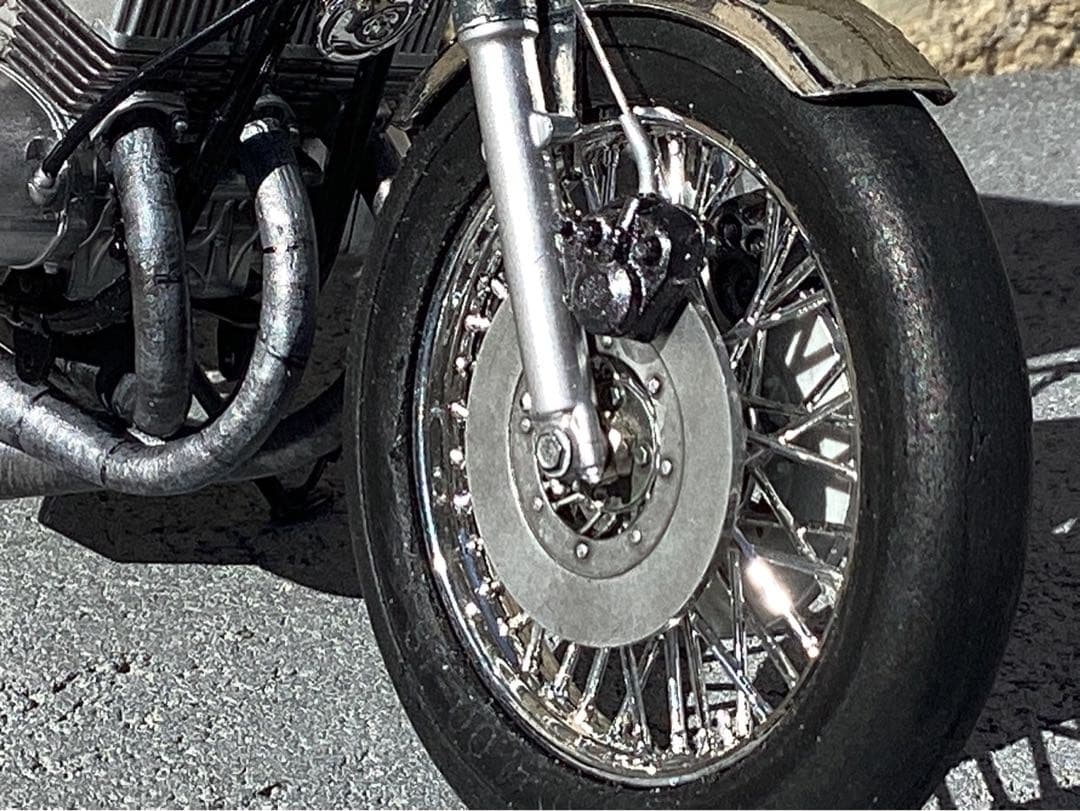 バイクプラモデル　族車　1/12 KH400改、GS1000(完成品)