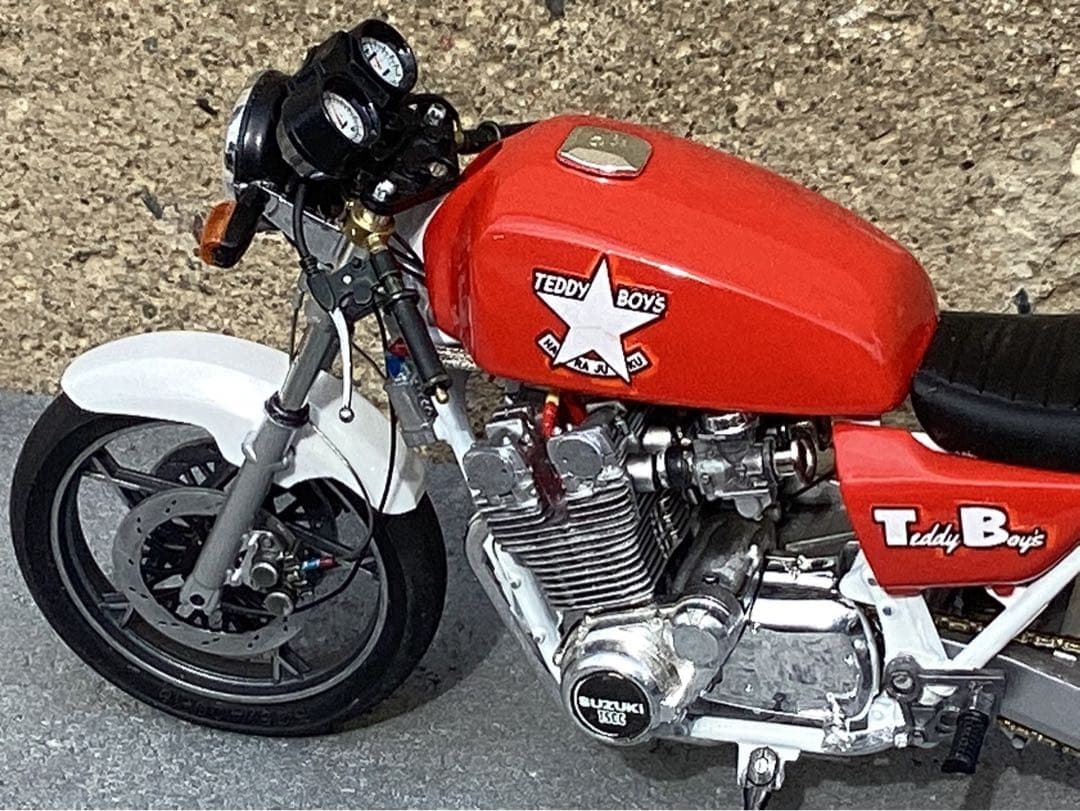 バイクプラモデル　族車　1/12 KH400改、GS1000(完成品)