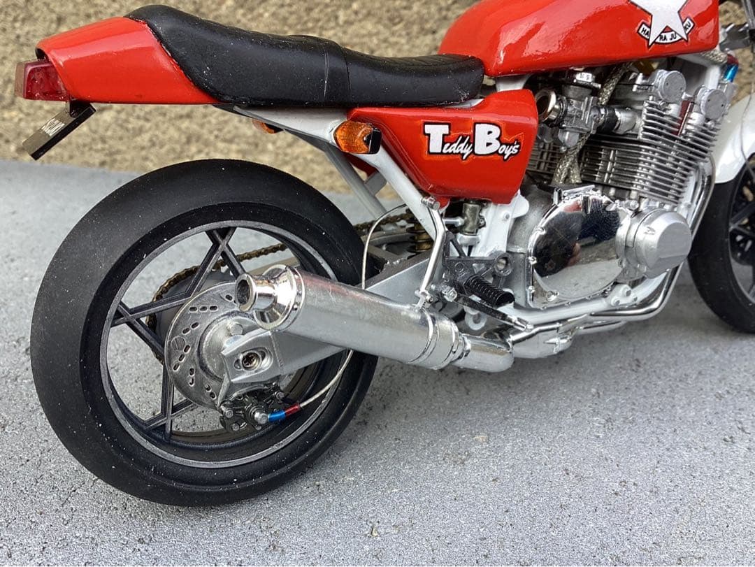 バイクプラモデル　族車　1/12 KH400改、GS1000(完成品)