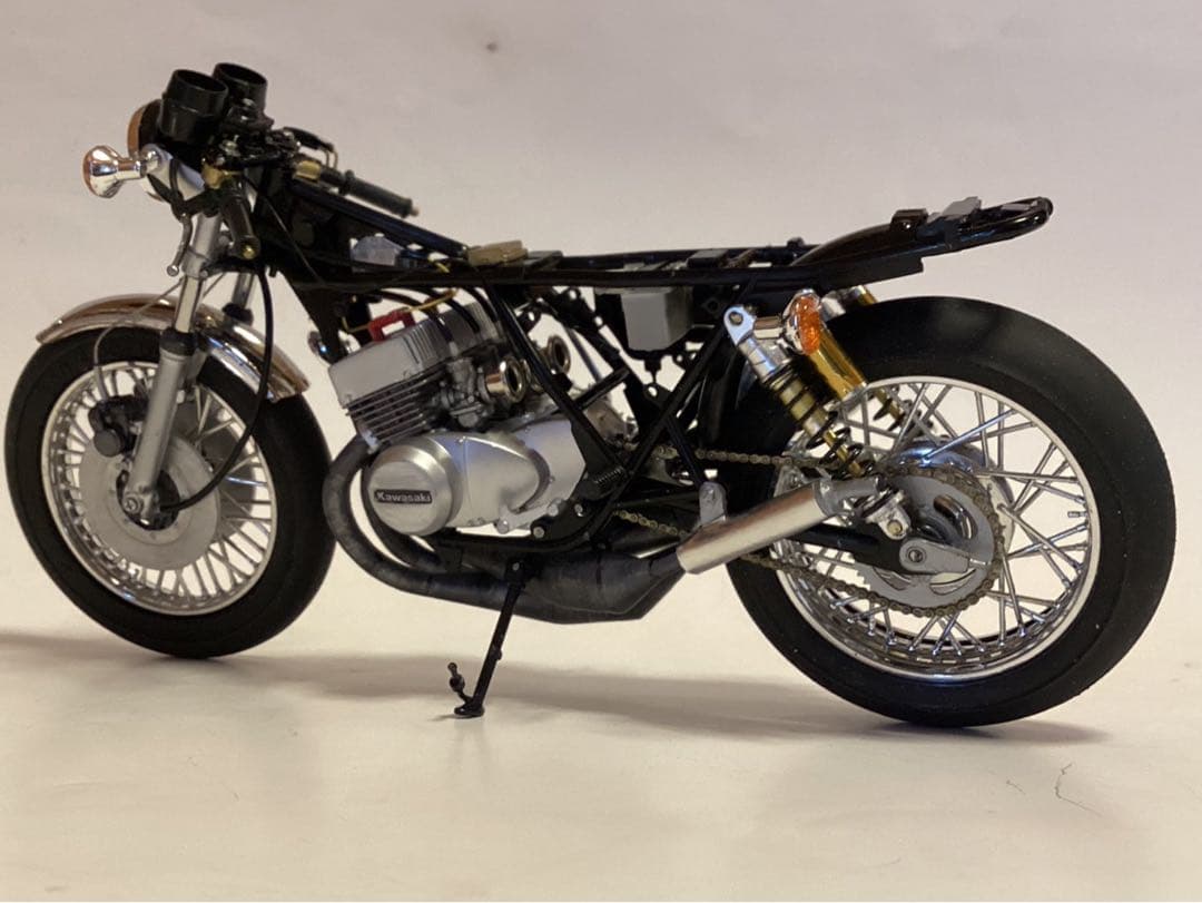 バイクプラモデル　族車　1/12 KH400改、GS1000(完成品)