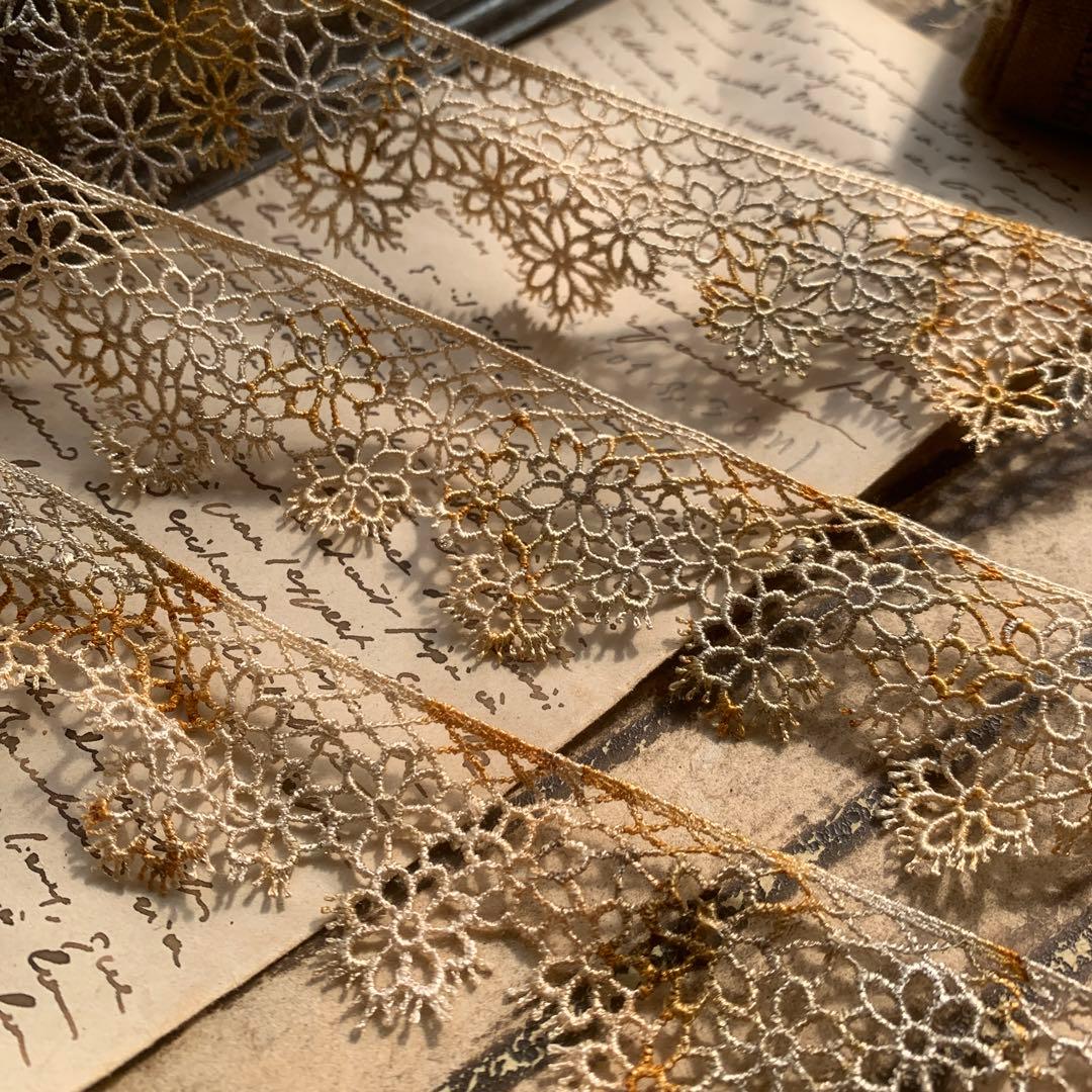 ジャンクジャーナル素材☆草木×錆染ケミカルレース1メートル200 - メルカリ