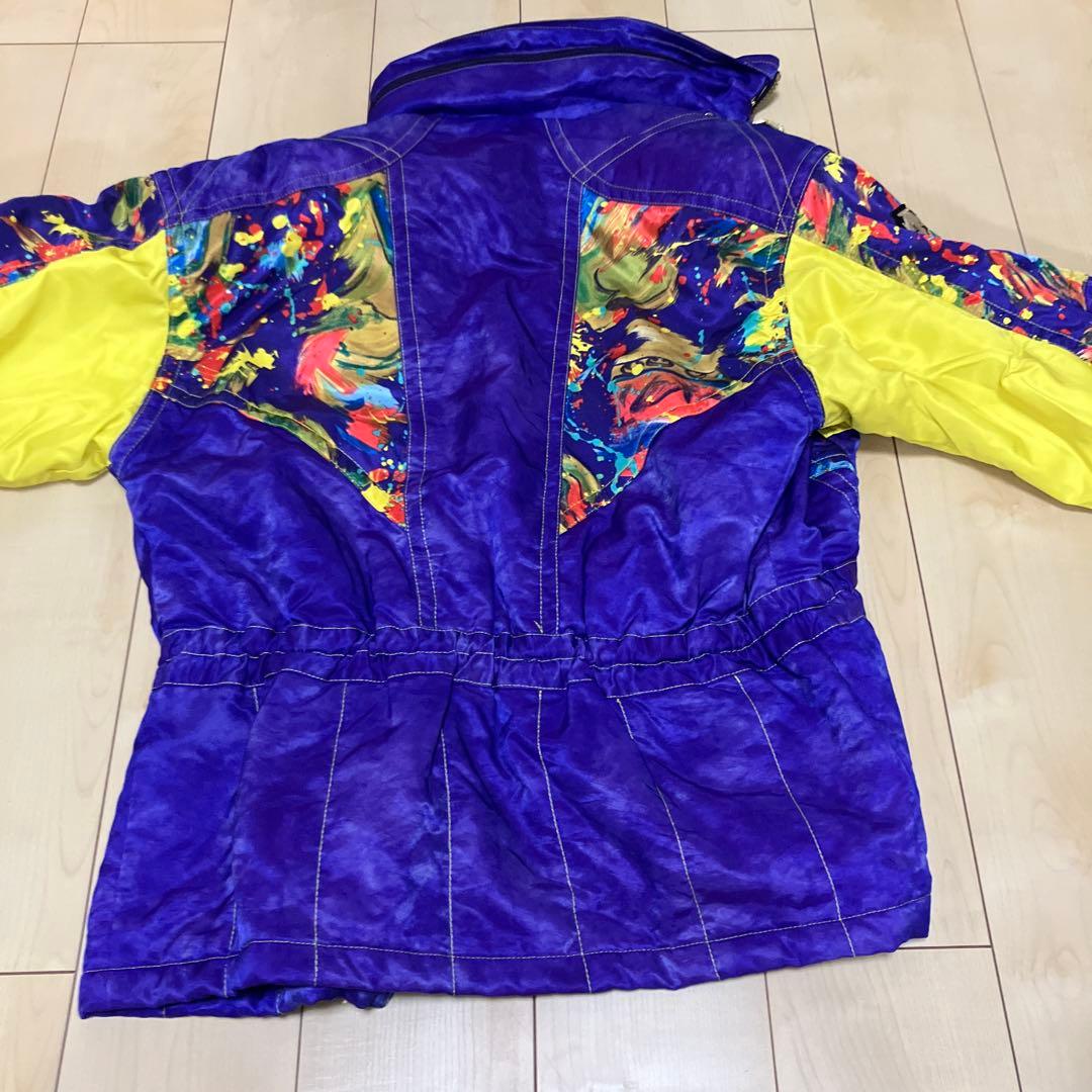 レア★美品★DESCENTE スキースノーボードウェア上下カラフル紫黄色Ｏサイズ