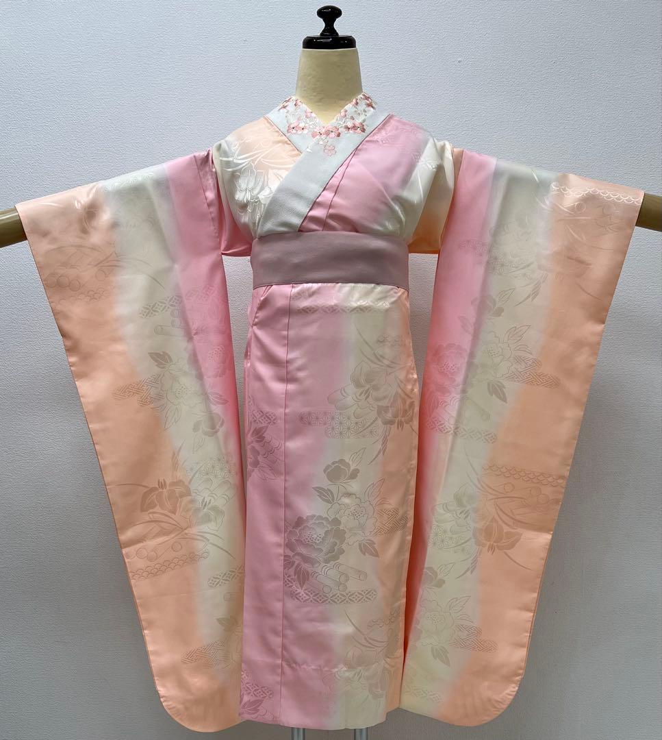 小柄な方に♪ 振り袖　フルセット　長襦袢付　成人式　金彩加工　刺繍入　724