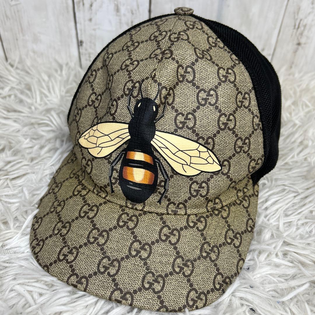 GUCCI キャップ ビー ハチ 帽子 GGスプリーム ベースボールキャップ