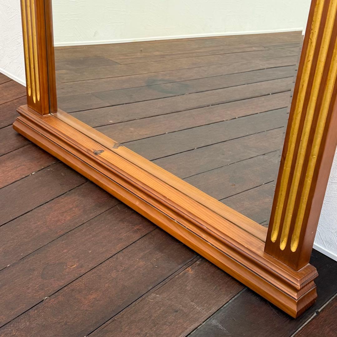 H112K52 アンティーク調 木製 ウォールミラー