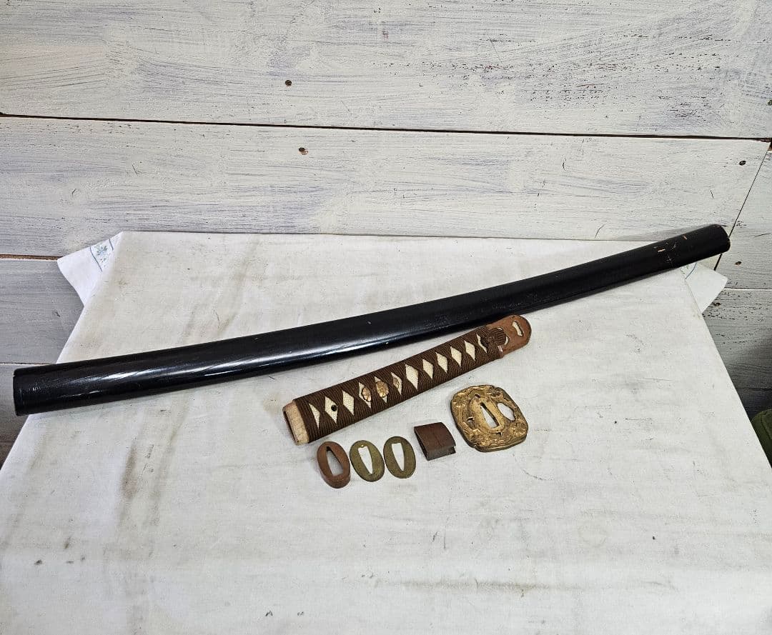 日本刀 鞘 刀装具 鍔 切羽 柄 実物 当時物 武具 拵 ハバキ 打刀 太刀
