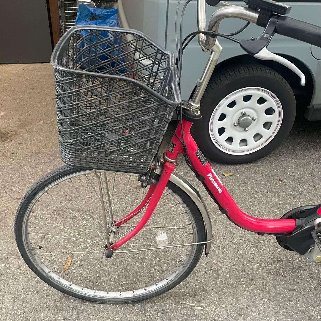 Panasonic 電動アシスト自転車　バッテリー良好　赤